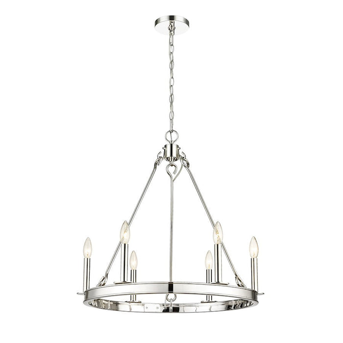 Z-Lite Barclay 6 Light Chandelier, Polished Nickel/Polished Nickel - 482R-6PN