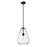 Z-Lite Ayra 1 Light 12" Pendant, Matte Black/Clear - 488P12-MB