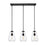 Z-Lite Ayra 3 Light Linear Chandelier, Matte Black/Clear