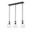 Z-Lite Ayra 3 Light Linear Chandelier, Matte Black/Clear