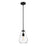 Z-Lite Ayra 1 Light 18" Pendant, Matte Black/Clear - 488P8-MB