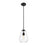 Z-Lite Ayra 1 Light Pendant, Matte Black/Clear