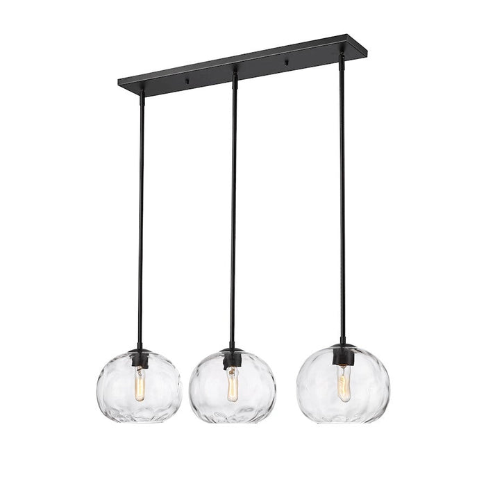 Z-Lite Chloe 3 Light Linear Chandelier, Matte Black/Clear