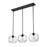 Z-Lite Chloe 3 Light Linear Chandelier, Matte Black/Clear