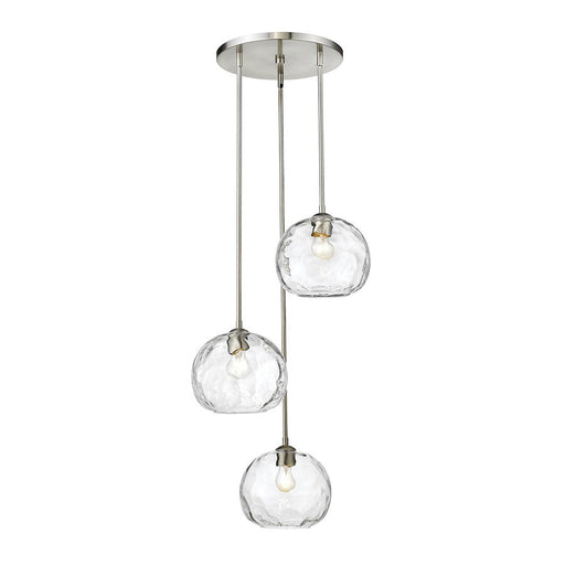 Z-Lite Chloe 3 Light 10" Pendant, Brushed Nickel, Clear - 490P10-3R-BN