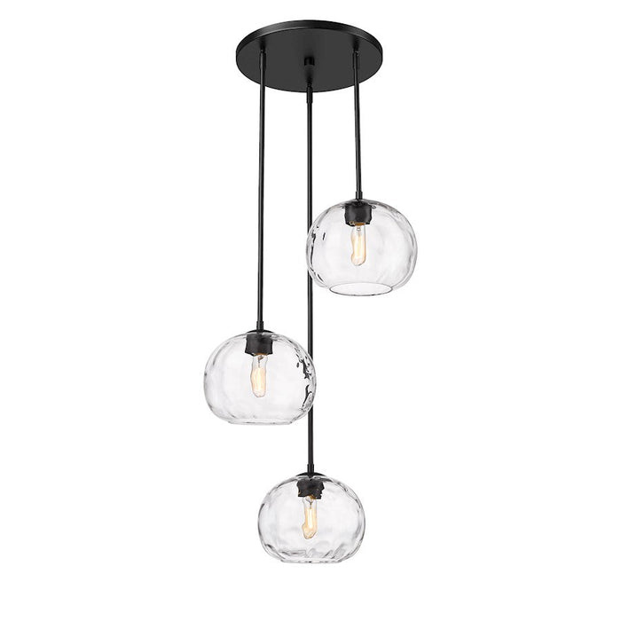 Z-Lite Chloe 3 Light Chandelier, Matte Black/Clear