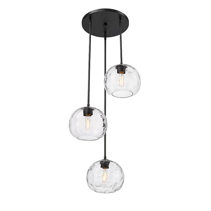 Z-Lite Chloe 3 Light Chandelier, Matte Black/Clear