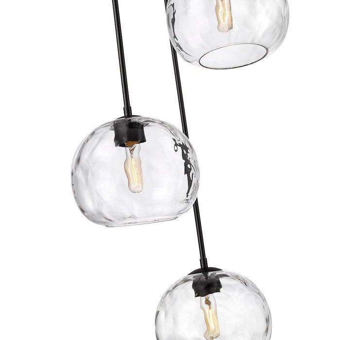 Z-Lite Chloe 3 Light Chandelier, Matte Black/Clear