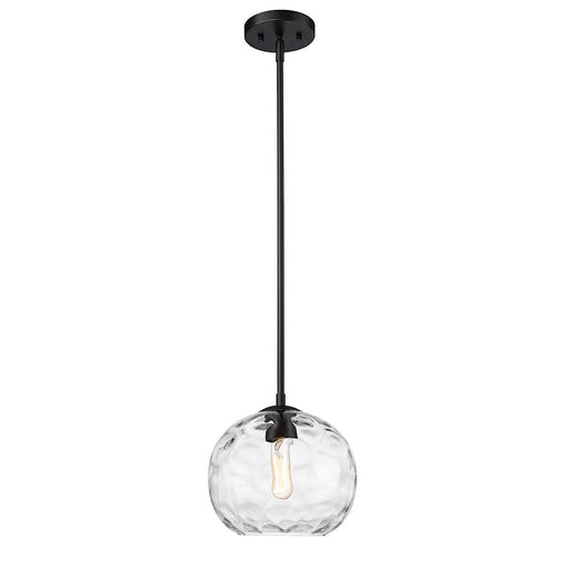 Z-Lite Chloe 1 Light 10" Pendant, Matte Black/Clear - 490P10-MB