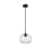 Z-Lite Chloe 1 Light Pendant, Matte Black/Clear