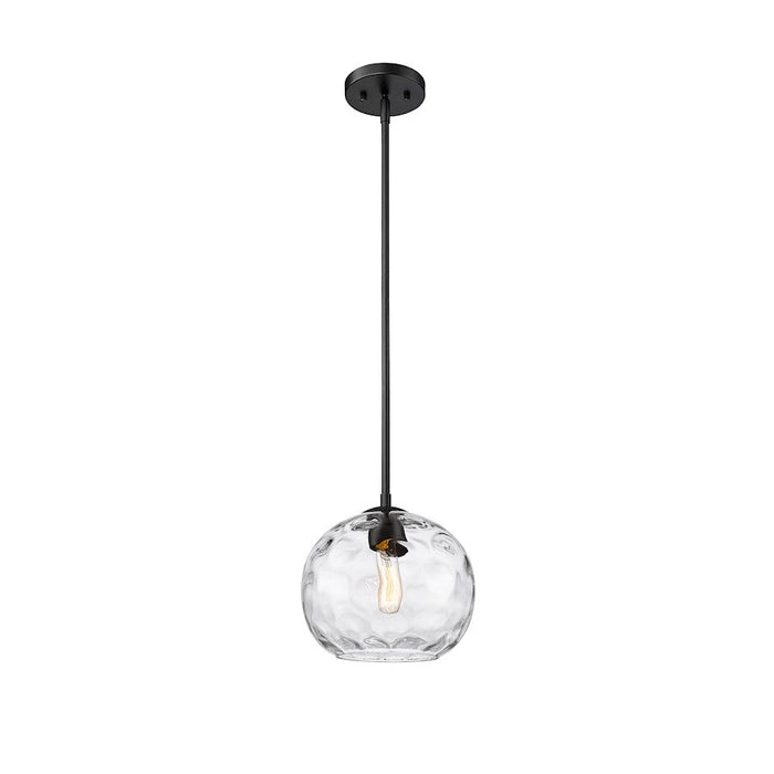 Z-Lite Chloe 1 Light Pendant, Matte Black/Clear