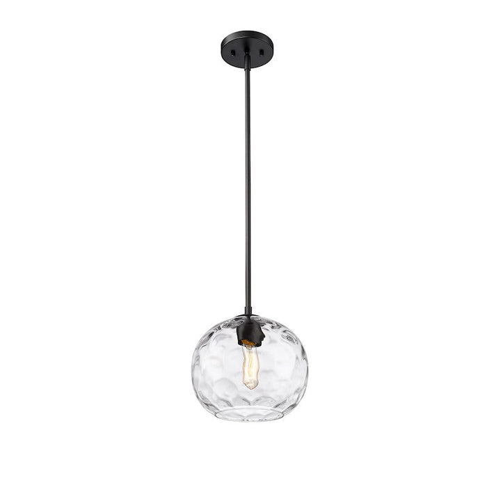 Z-Lite Chloe 1 Light Pendant, Matte Black/Clear