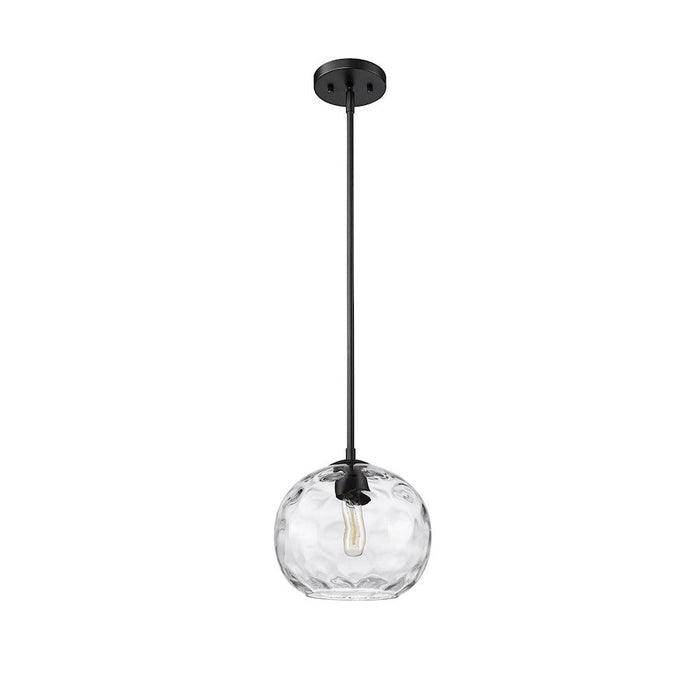 Z-Lite Chloe 1 Light Pendant, Matte Black/Clear