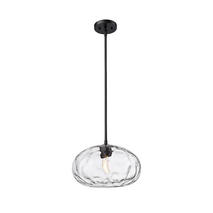 Z-Lite Chloe 1 Light Pendant, Matte Black/Clear