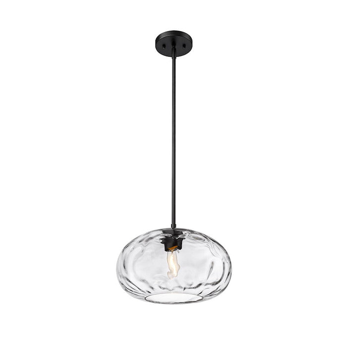 Z-Lite Chloe 1 Light Pendant, Matte Black/Clear