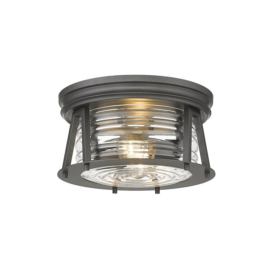 Z-Lite Cape Harbor 2 Light Flush Mount in Bronze/Clear - 491F2-BRZ