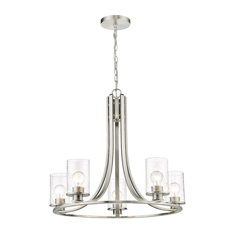 Z-Lite Beckett 5 Light Chandelier in Brushed Nickel/Clear Seedy - 492-5BN