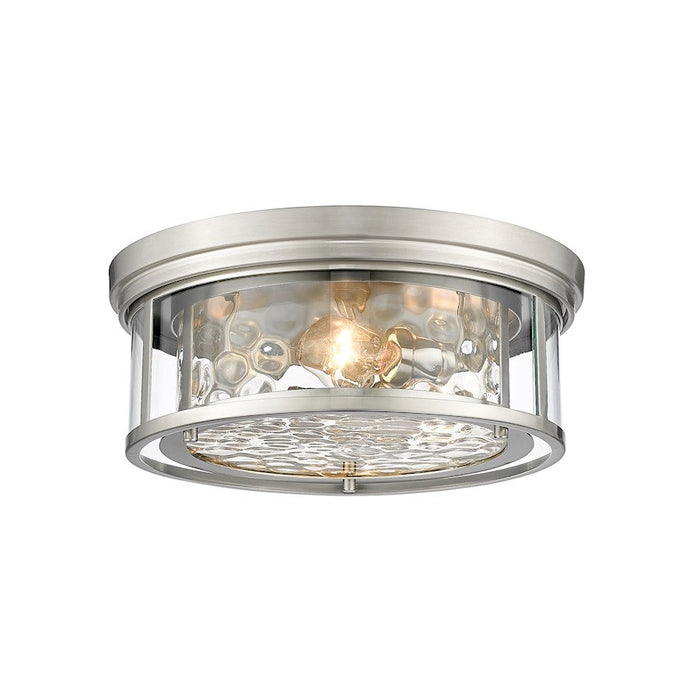 Z-Lite Clarion 3 Light Flush Mount, Brushed Nickel/Clear - 493F3-BN