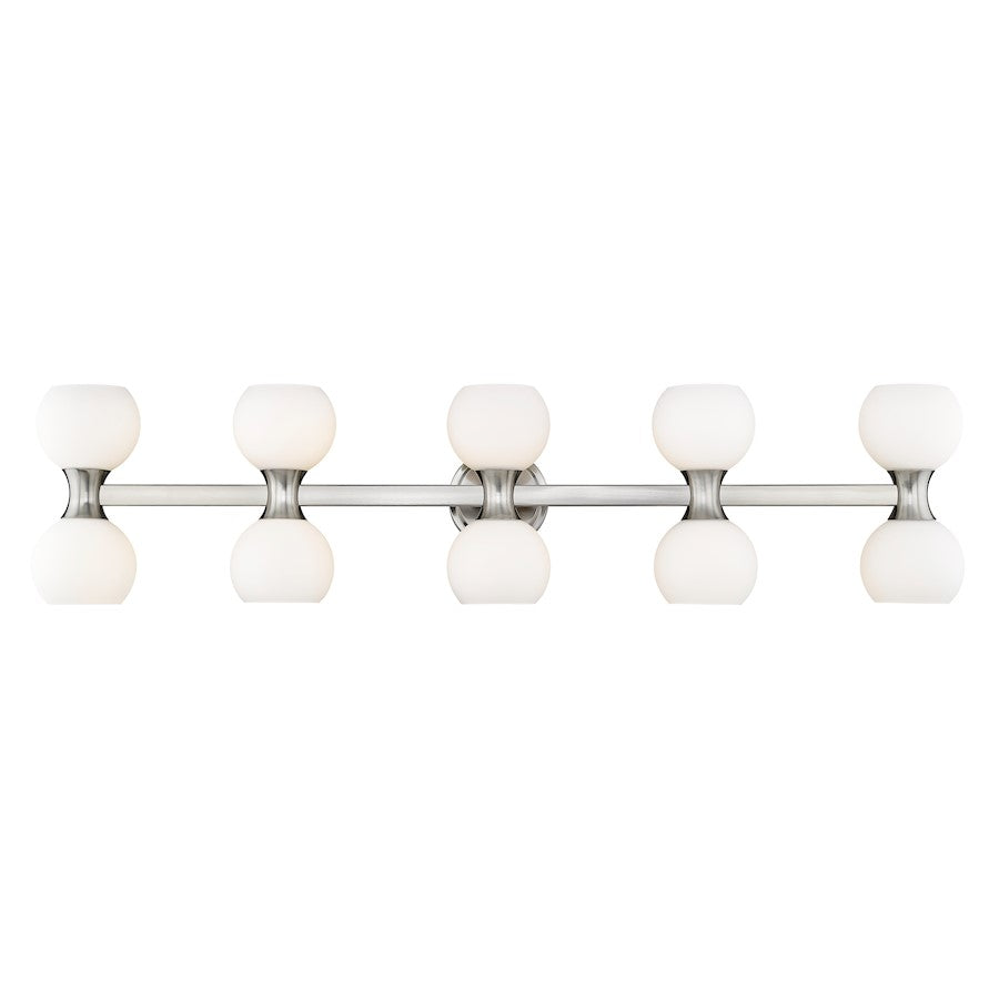 Z-Lite Artemis 10 Light Vanity, Brushed Nickel/Matte Opal - 494-10V-BN