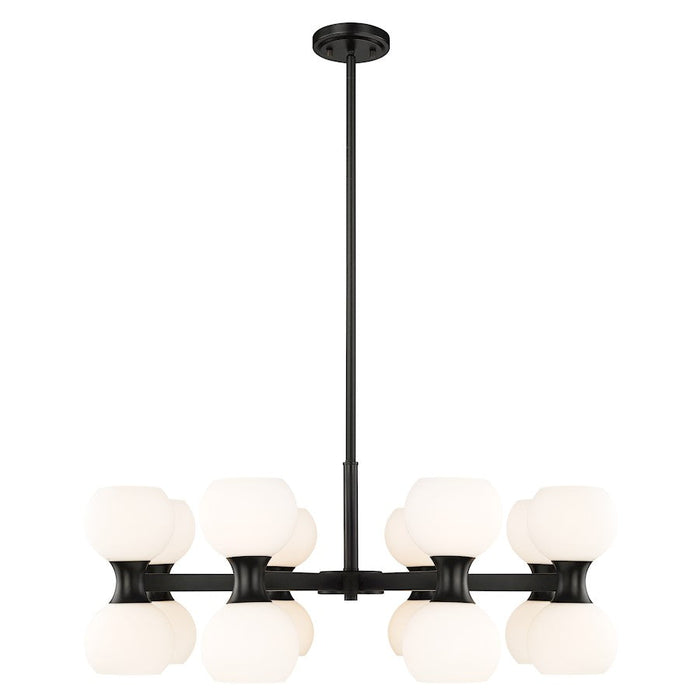 Z-Lite Artemis 16 Light Chandelier, Matte Black/Matte Opal - 494-16MB