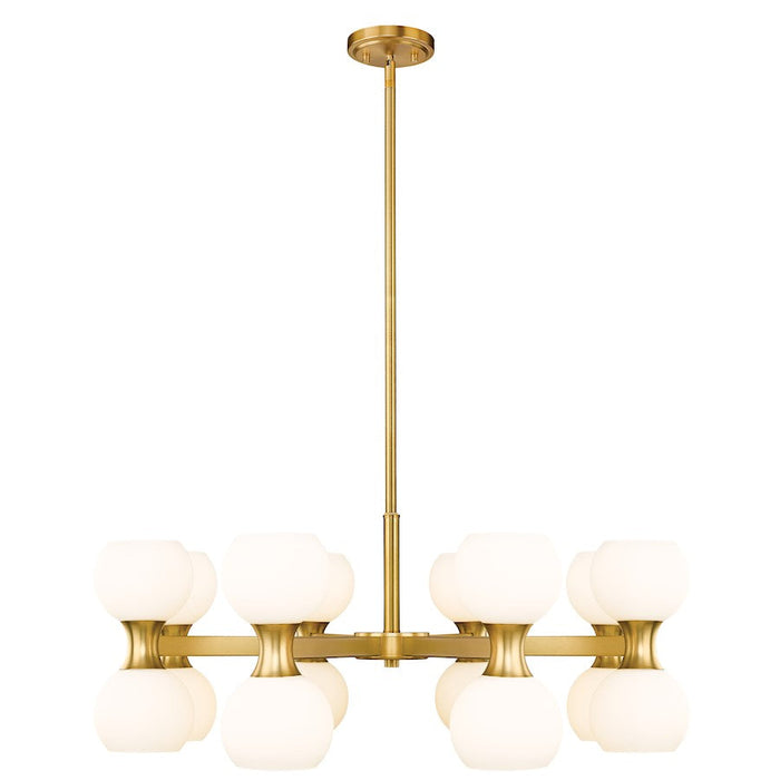 Z-Lite Artemis 16 Light Chandelier, Modern Gold/Matte Opal - 494-16MGLD