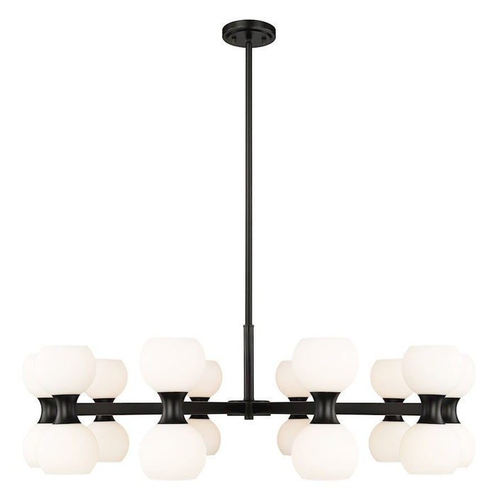 Z-Lite Artemis 20 Light Chandelier, Matte Black/Matte Opal - 494-20MB