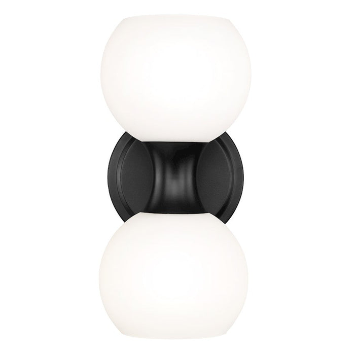 Z-Lite Artemis 2 Light Wall Sconce, Matte Black/Matte Opal - 494-2S-MB