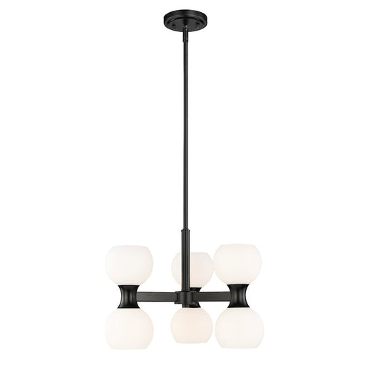 Z-Lite Artemis 6 Light Chandelier, Matte Black/Matte Opal - 494-6MB