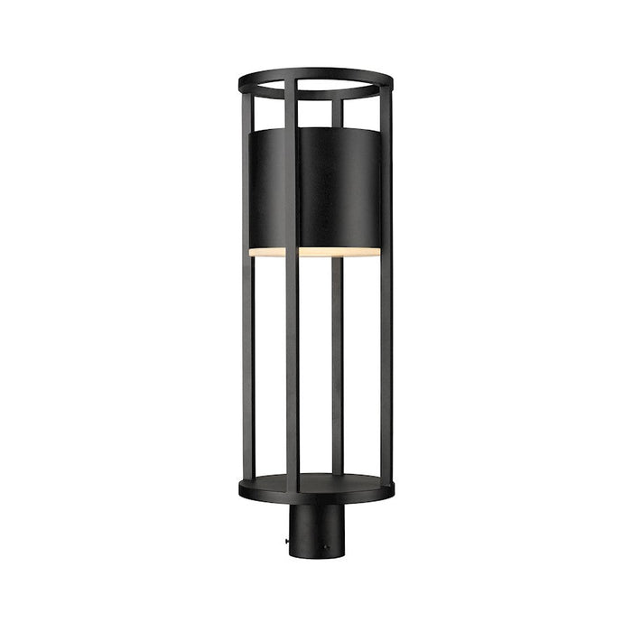 Z-Lite Luca 1 Light 31" Outdoor Post Mount, Black/Etched - 517PHB-BK-LED