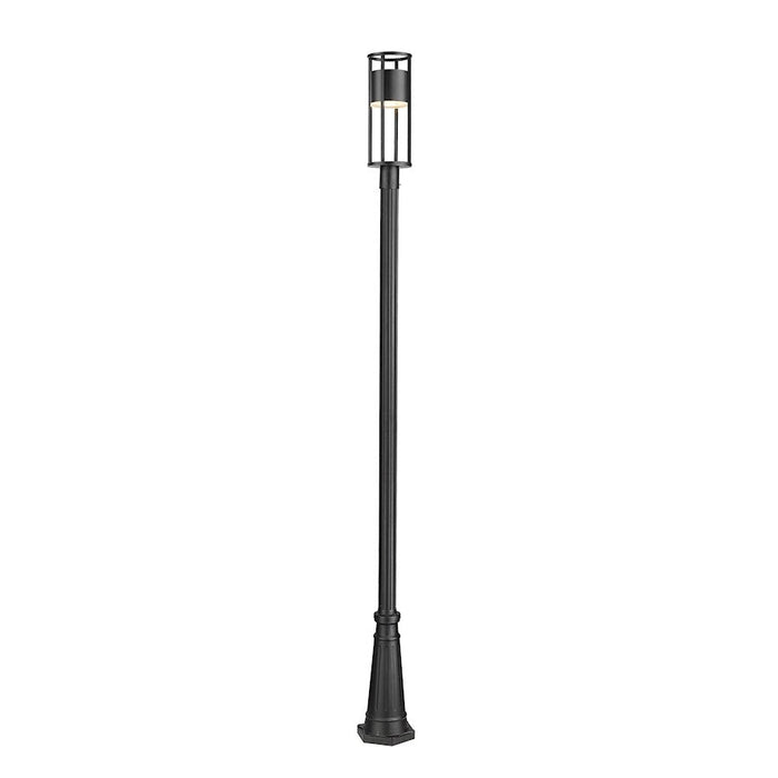 Z-Lite Luca 1 Light 24" Outdoor Pier Mount, Black/Etched - 517PHM-533PM-BK-LED