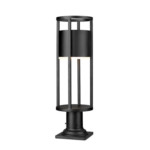 Z-Lite Luca 1 Light Outdoor Pier Mount, Black/Etched - 517PHM-553PM-BK-LED