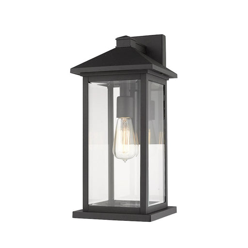 Z-Lite 1 Light Portland 8" Outdoor Wall Sconce, Black - 531MXL-BK