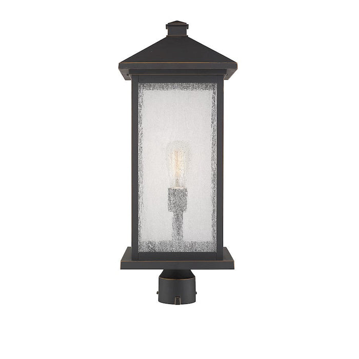 Z-Lite 1 Light Portland Outdoor Post Light, Bronze - 531PHBXLR-ORB