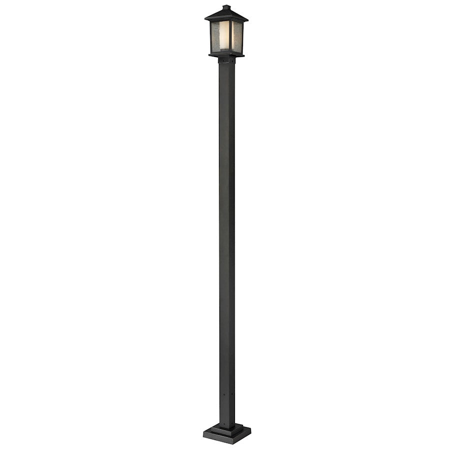 Z-Lite Mesa 1 Light 9.25" Outdoor Post, Bronze, Seedy/Opal - 538PHM-536P-ORB