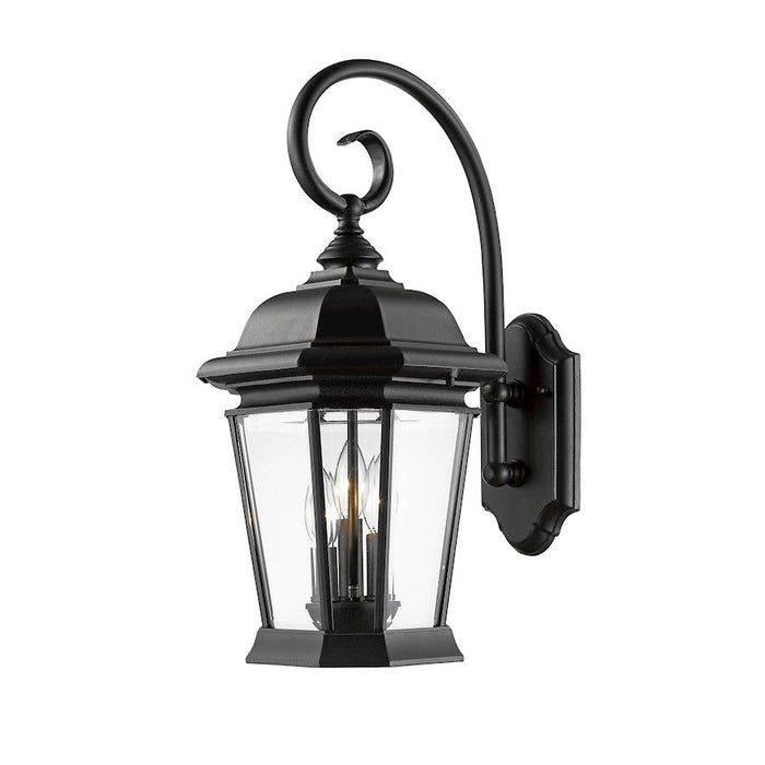 Z-Lite Melbourne 3 Light Outdoor Wall Scone, Black/Clear Beveled - 541B-BK