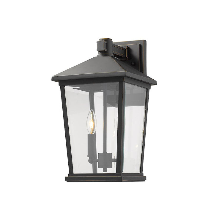 Z-Lite Beacon 2 Light 17.75" Outdoor Sconce, Bronze/Clear Beveled - 568B-ORB