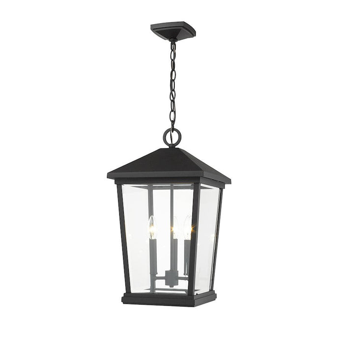 Z-Lite 3 Light Beacon 12" Outdoor Chain Mount, Black - 568CHXL-BK