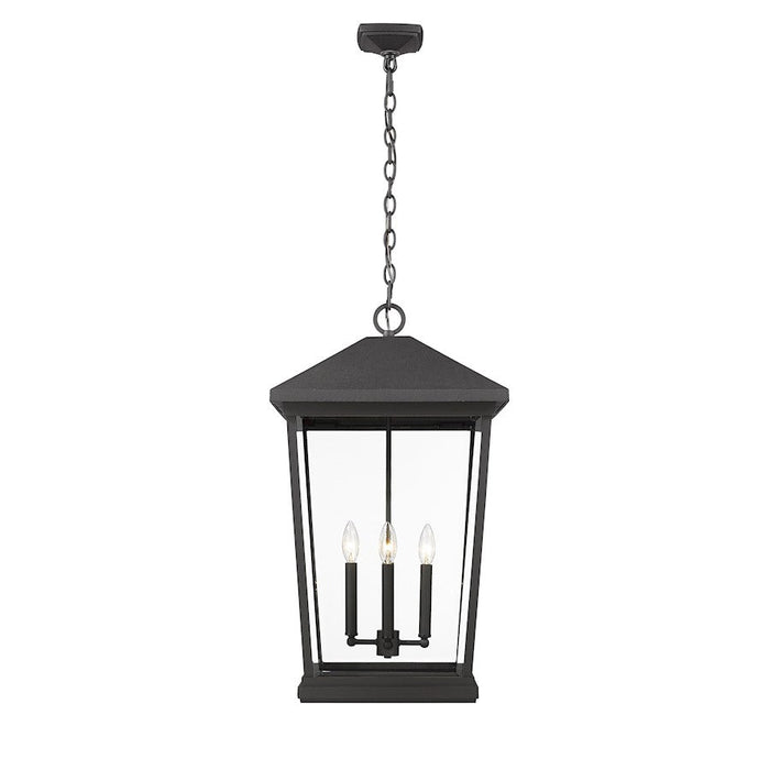 Z-Lite Beacon 4 Light Outdoor Ceiling Mount, Black/Clear Beveled