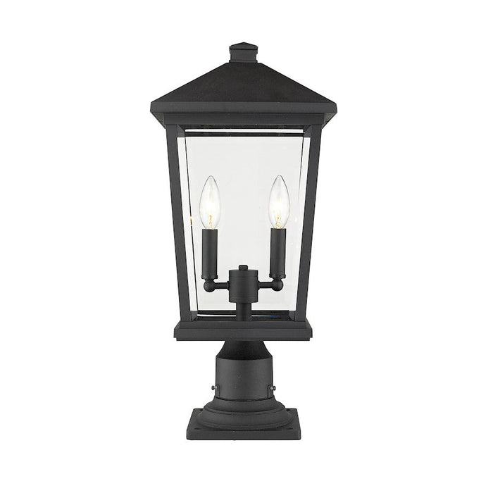 Z-Lite 2 Light Beacon 9" Outdoor Pier Mounted Fixture, Black - 568PHBR-533PM-BK