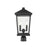 Z-Lite 2 Light Beacon HBR 9" Outdoor Post Mount Fixture, Black - 568PHBR-BK