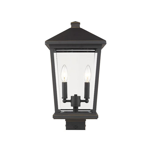 Z-Lite 2 Light Beacon 9" Outdoor Post Light, Bronze - 568PHBS-ORB