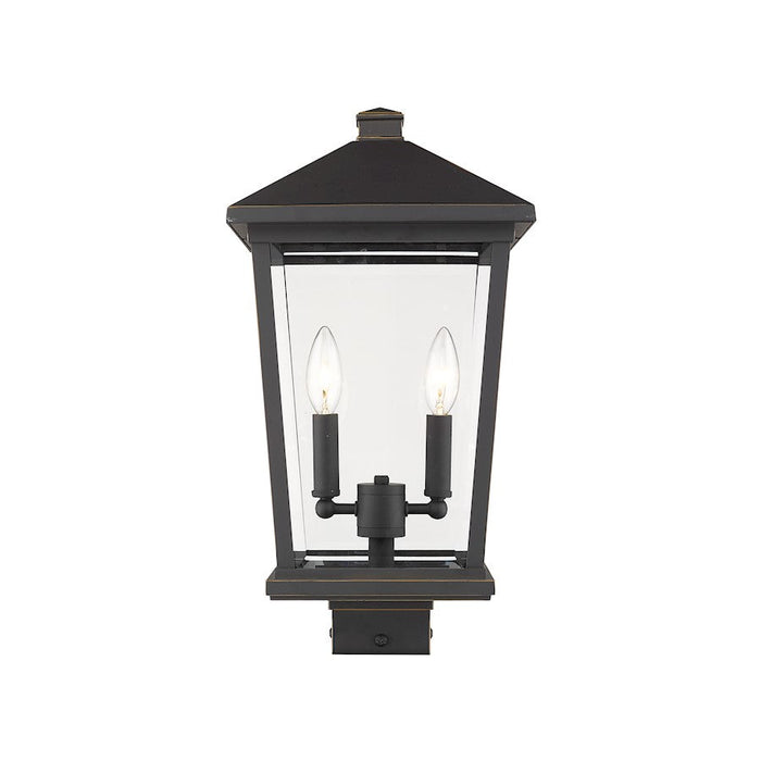 Z-Lite 2 Light Beacon 9" Outdoor Post Light, Bronze - 568PHBS-ORB