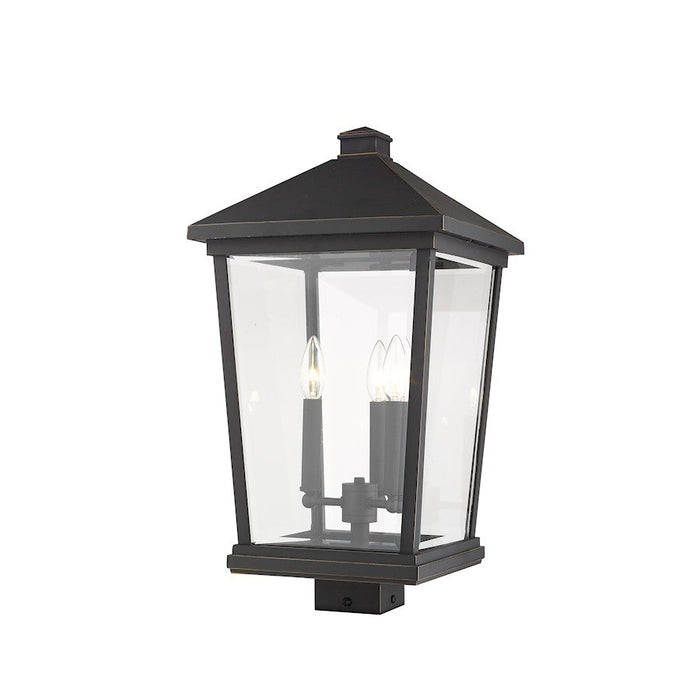 Z-Lite Beacon 3 Light 22.25" Outdoor Post Mount, Bronze/Clear - 568PHXLS-ORB