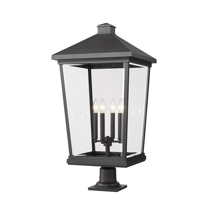 Z-Lite Beacon 4 Light 33" Outdoor Pier Mount, Black - 568PHXXLR-533PM-BK