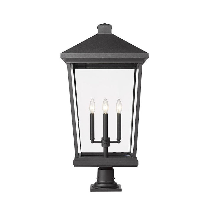 Z-Lite Beacon 4 Light Outdoor Pier Mount, Black