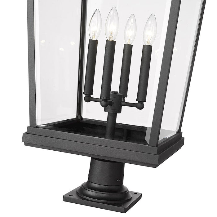 Z-Lite Beacon 4 Light Outdoor Pier Mount, Black