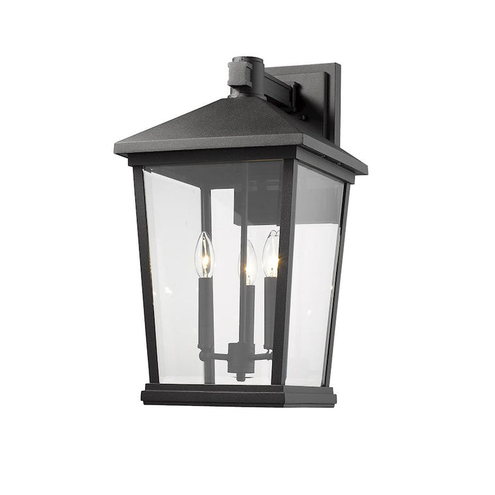 Z-Lite 3 Light Beacon 12" Outdoor Wall Sconce, Black - 568XL-BK