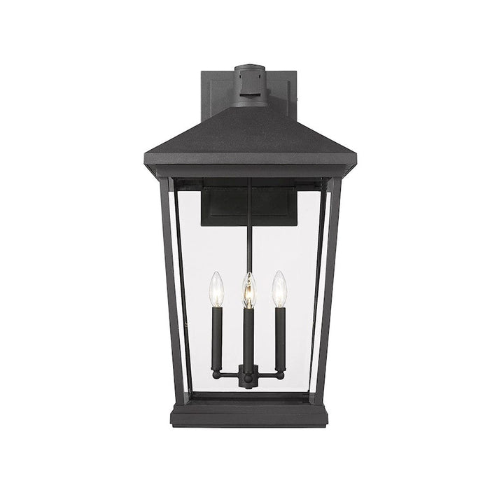 Z-Lite Beacon 4 Light Outdoor Wall Sconce in Black/Clear Beveled