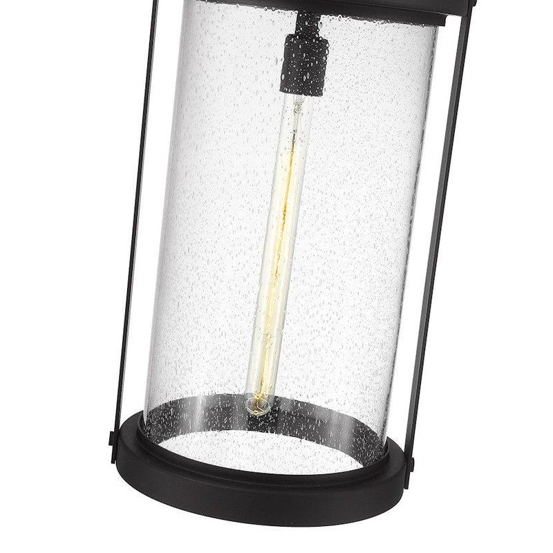 Z-Lite Roundhouse 1 Light 28" Outdoor Chain Ceiling, Black/Seedy