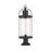 Z-Lite Roundhouse 1 Light 9.25" Sq. Pier Mount, Black/Clear - 569PHB-533PM-BK